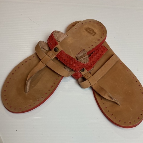 Ugg Leather Sandals Flip-Flops Sz 11 - Picture 6 of 7